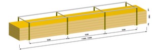 Схема строповки паллеты с сэндвич-панелями. Длина 11-15 м.